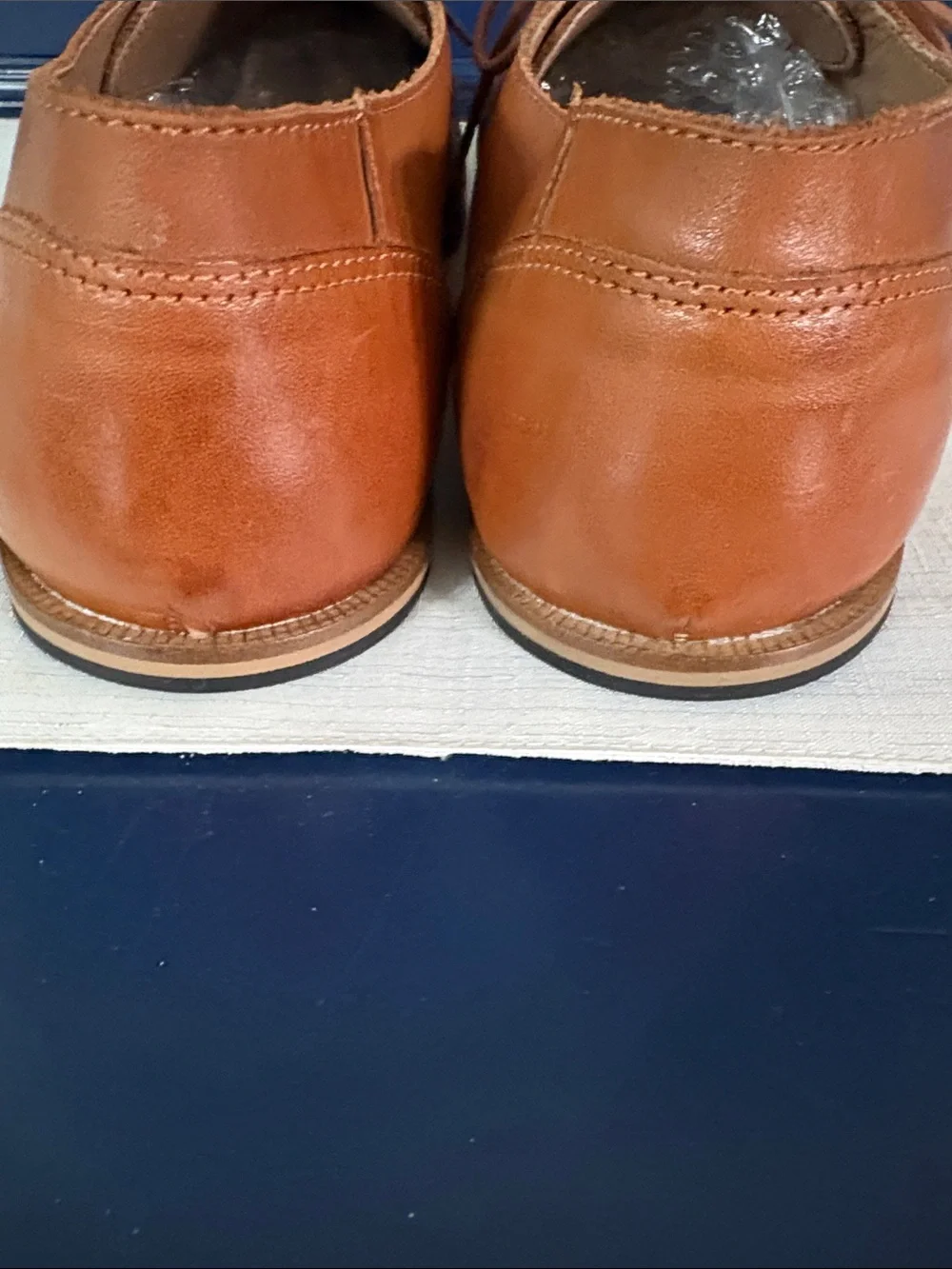 H by Hudson tan basketweave leather Derby dress shoes  Like New size 13